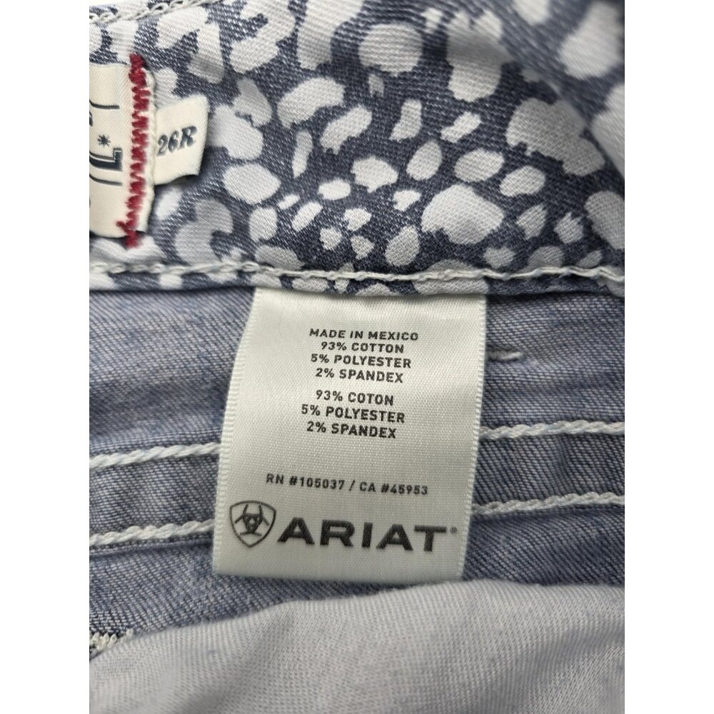 Ariat REAL Denim Shorts Womens 26R Blue Distressed Cut Off Frayed Western - Picture 8 of 10